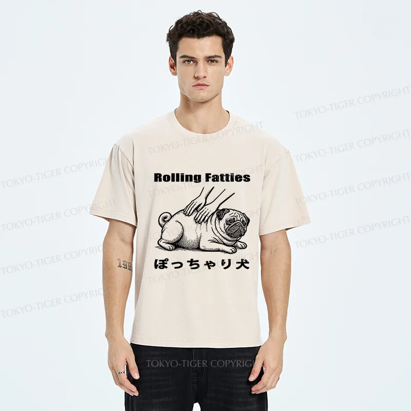 Tokyo-Tiger Chubby Dog Washed T-Shirt