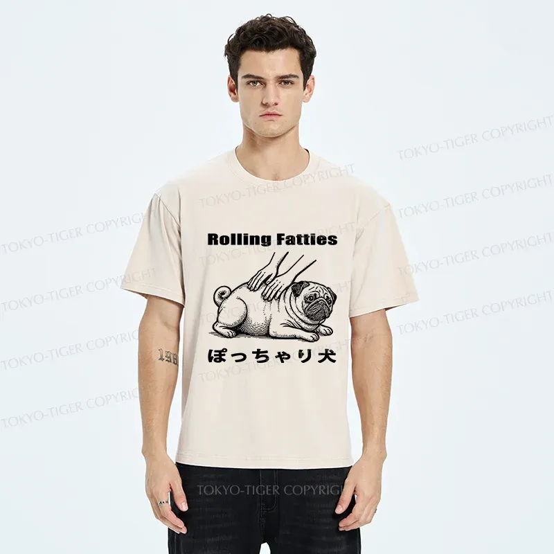 Tokyo-Tiger Chubby Dog Washed T-Shirt