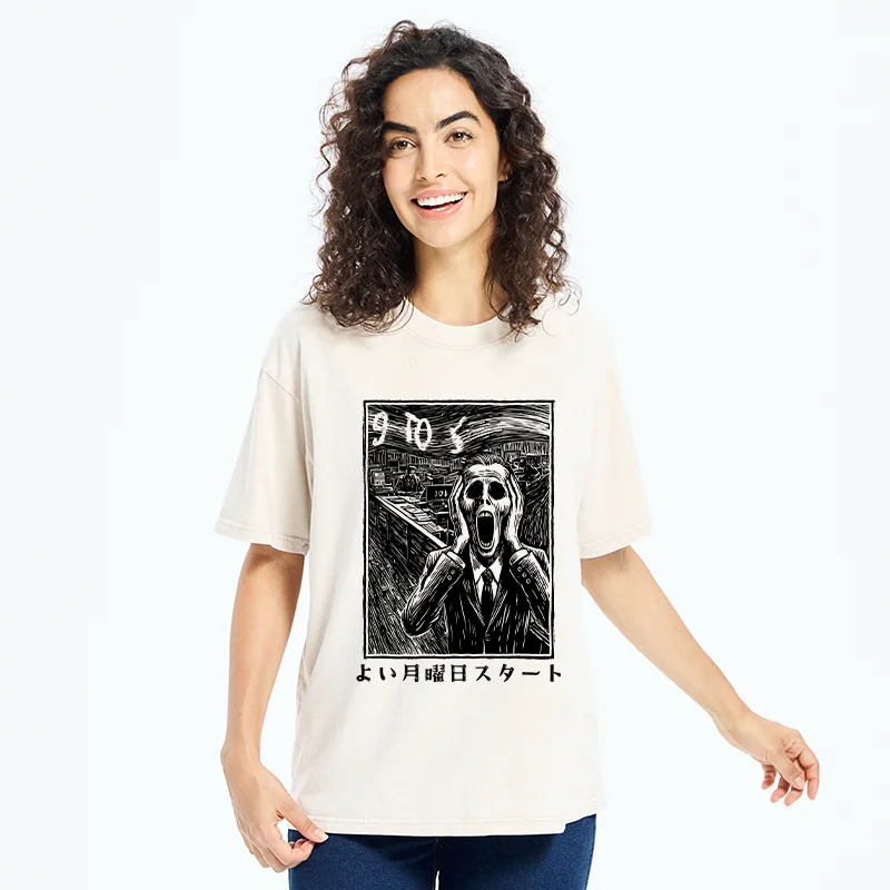 Tokyo-Tiger Office Worker The Scream Washed T-Shirt