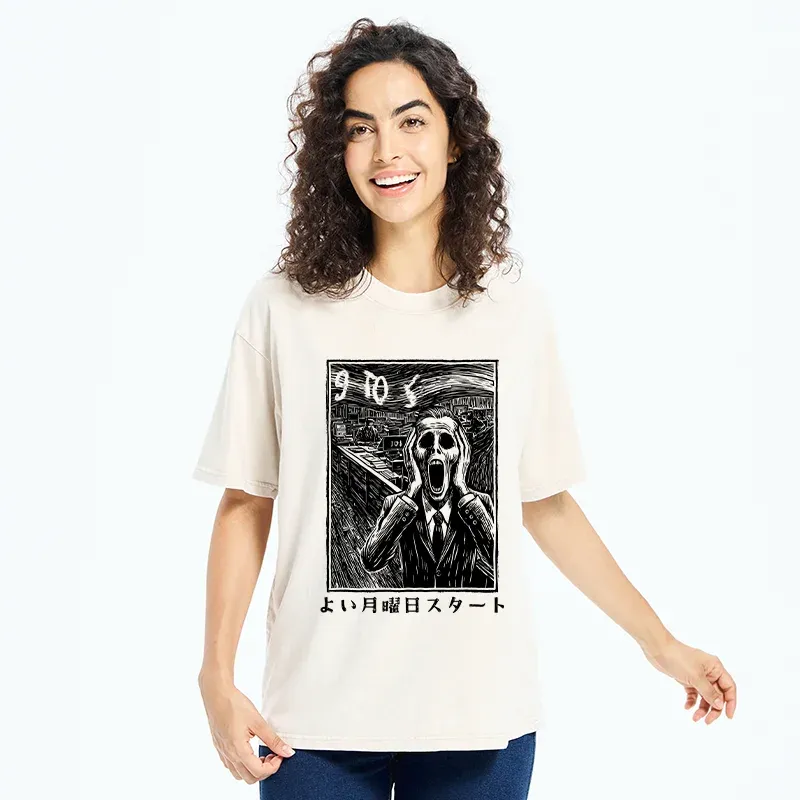 Tokyo-Tiger Office Worker The Scream Washed T-Shirt