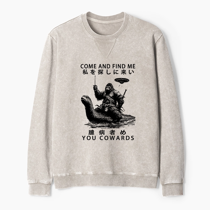 Tokyo-Tiger Can You Find Us Washed Terry Sweatshirt