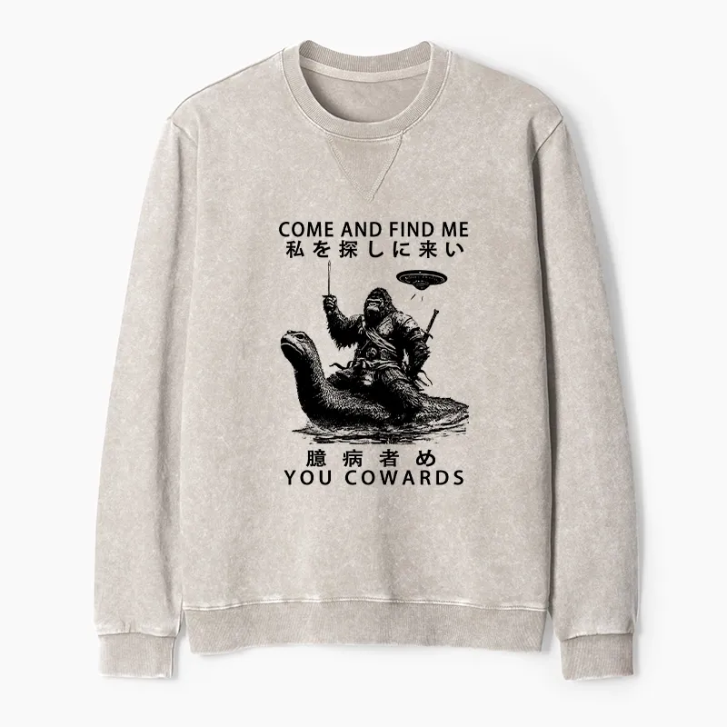 Tokyo-Tiger Can You Find Us Washed Terry Sweatshirt