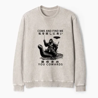 Tokyo-Tiger Can You Find Us Washed Terry Sweatshirt