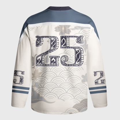 Tokyo-Tiger Japanese Bat Eating Ramen Long-Sleeve Hockey Jersey