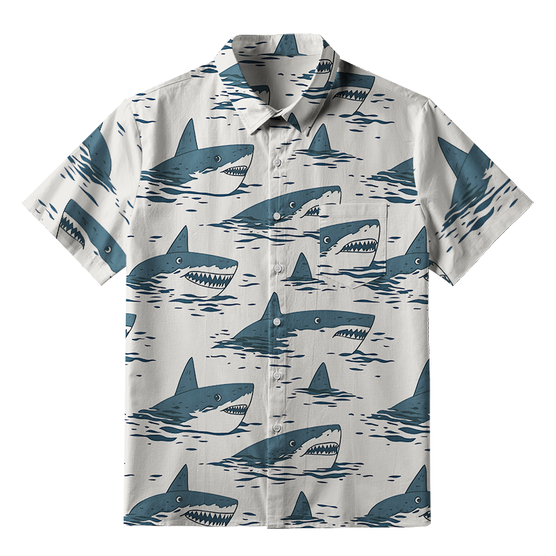 Tokyo-Tiger Sea Shark Button-up Shirt