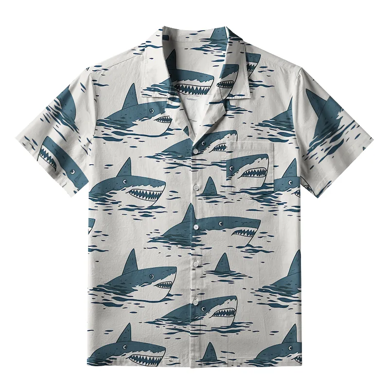 Tokyo-Tiger Sea Shark Aloha Hawaiian Shirt