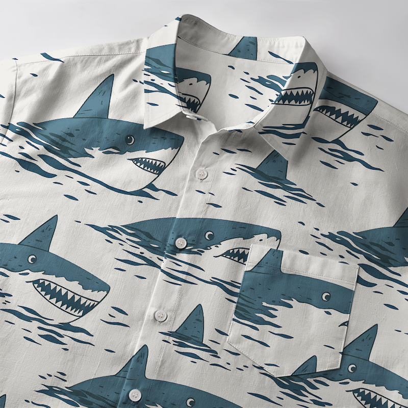 Tokyo-Tiger Sea Shark Button-up Shirt
