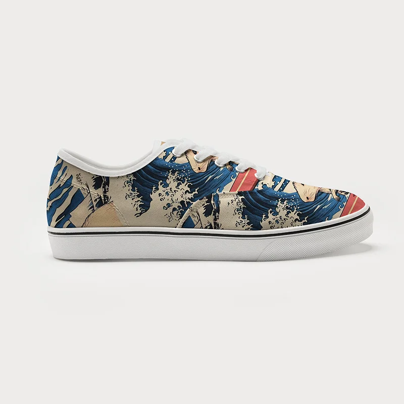 Tokyo-Tiger Funny Capybara Surfing Canvas Shoes