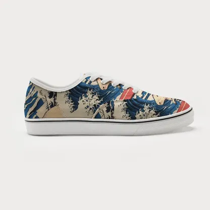 Tokyo-Tiger Funny Capybara Surfing Canvas Shoes