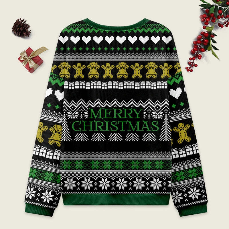 Tokyo-Tiger Japanese Daruma Black Christmas Ugly Sweatshirt