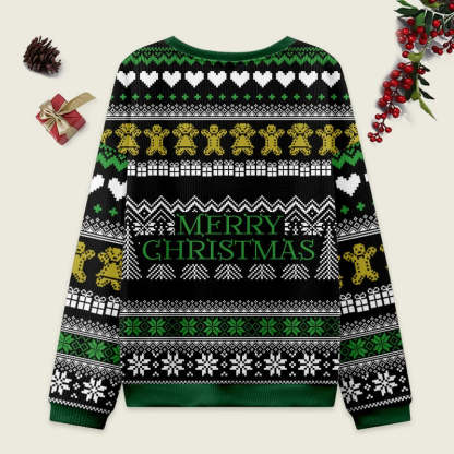 Tokyo-Tiger Japanese Daruma Black Christmas Ugly Sweatshirt