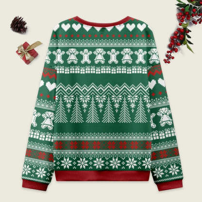 Tokyo-Tiger Japanese Daruma Green Christmas Ugly Sweatshirt