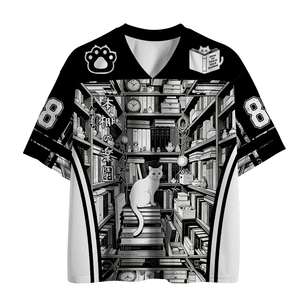 Tokyo-Tiger Cat Bookstore Mesh Jersey