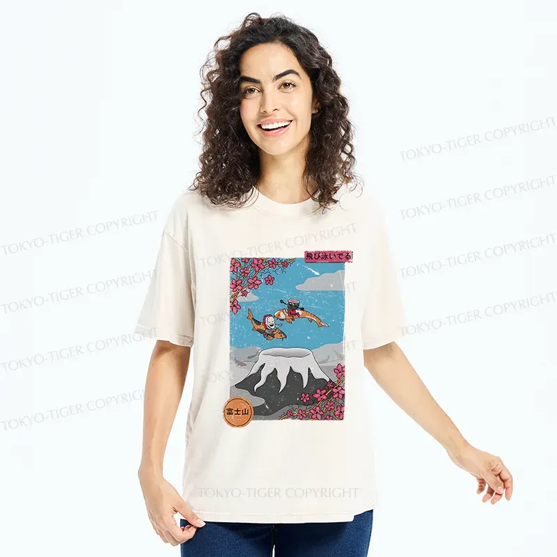 Tokyo-Tiger Mount Fuji Trip Washed T-Shirt