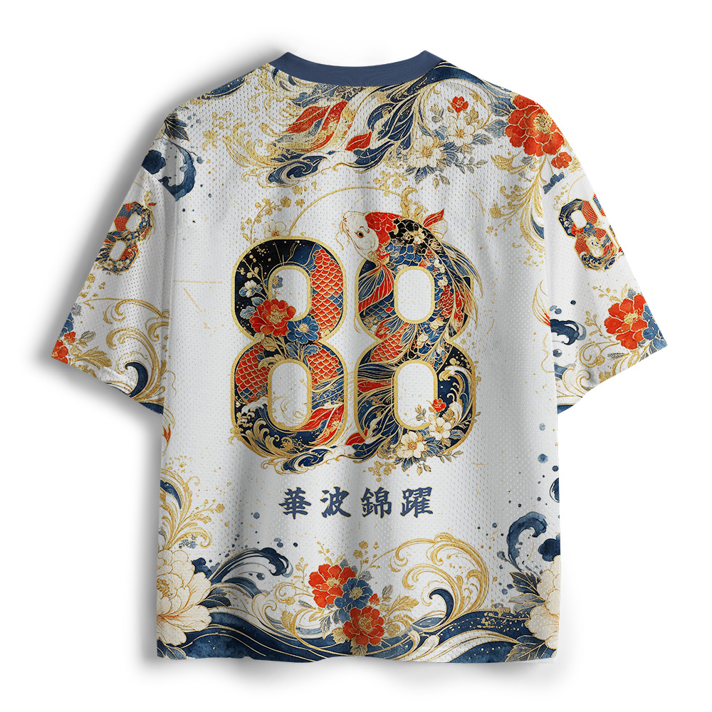 Tokyo-Tiger Golden Koi Peony Mesh Jersey
