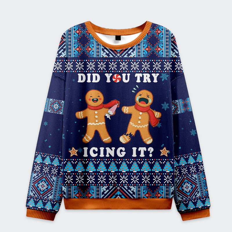 Tokyo-Tiger Gingerbread's Icing Emergency Christmas Ugly Sweatshirt