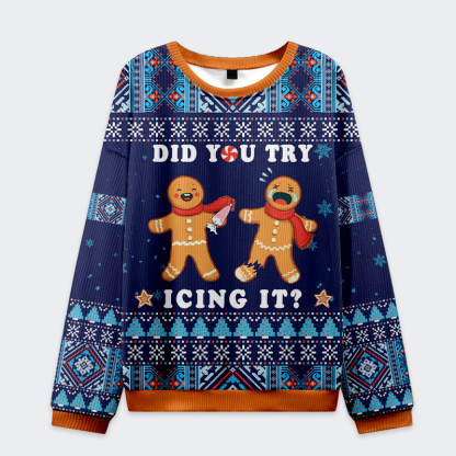 Tokyo-Tiger Gingerbread's Icing Emergency Christmas Ugly Sweatshirt