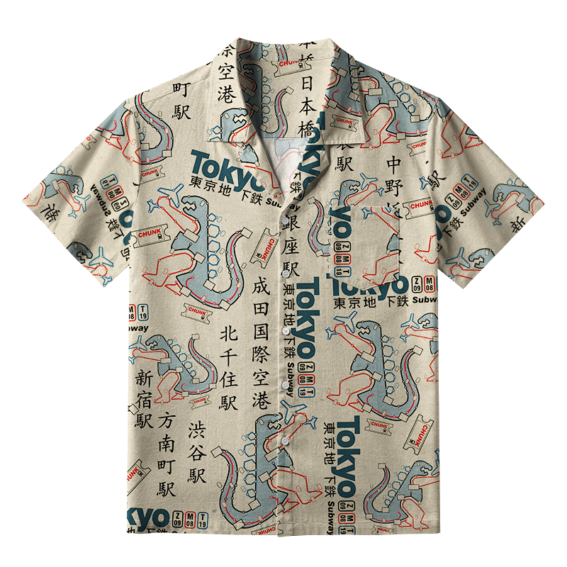 Tokyo-Tiger Funny Tokyo Subway Map Aloha Hawaiian Shirt