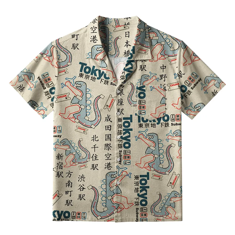 Tokyo-Tiger Funny Tokyo Subway Map Aloha Hawaiian Shirt Sale