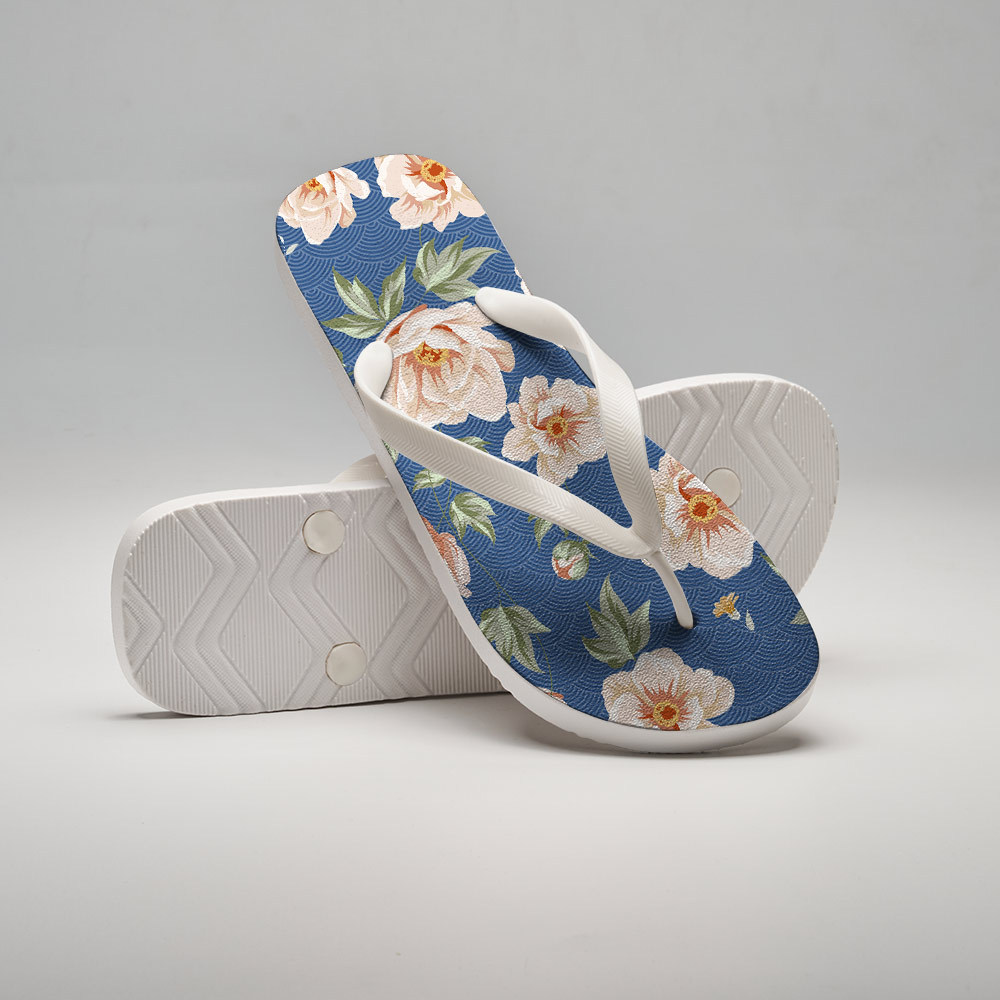 Tokyo-Tiger Flowers In The Waves Flip Flops