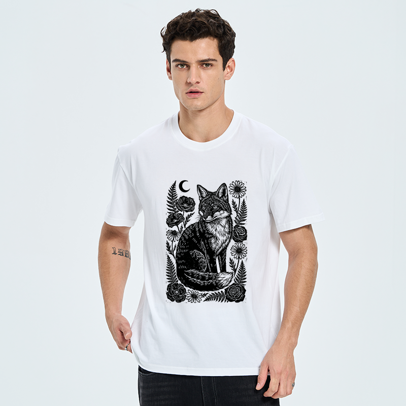 Tokyo-Tiger Wild Fox Floral Vibe Classic T-Shirt