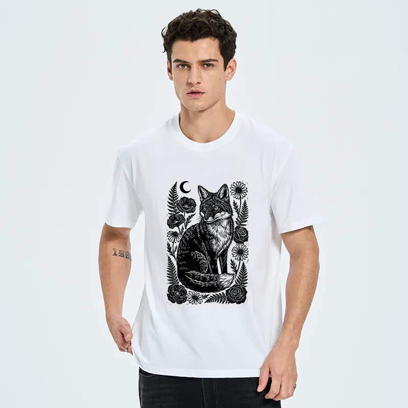 Tokyo-Tiger Wild Fox Floral Vibe Classic T-Shirt