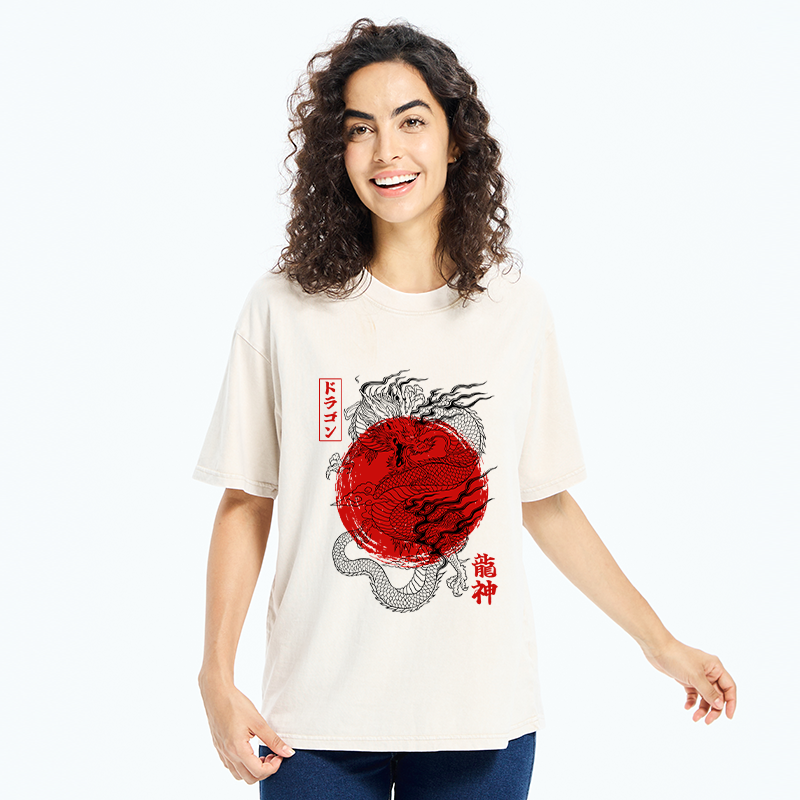 Tokyo‑Tiger Dragon God Washed T-Shirt