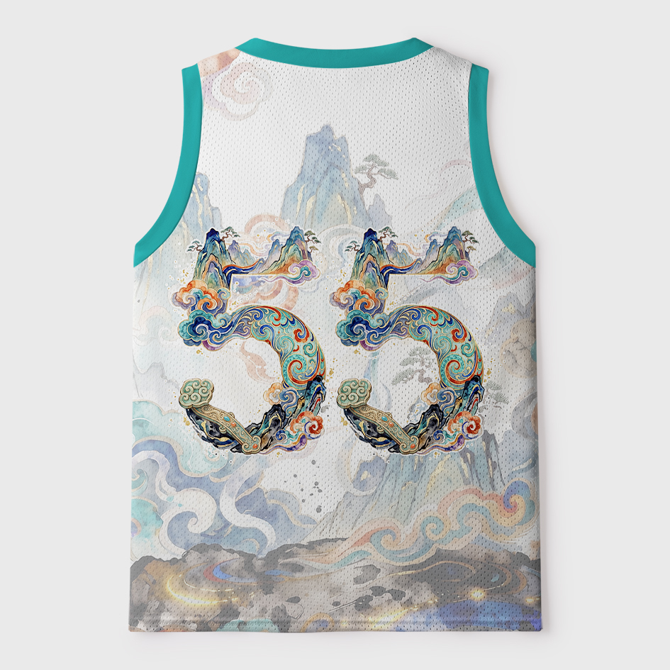 Tokyo-Tiger Traditional Cloud Mountain Hare Graphic Mesh Tank Top