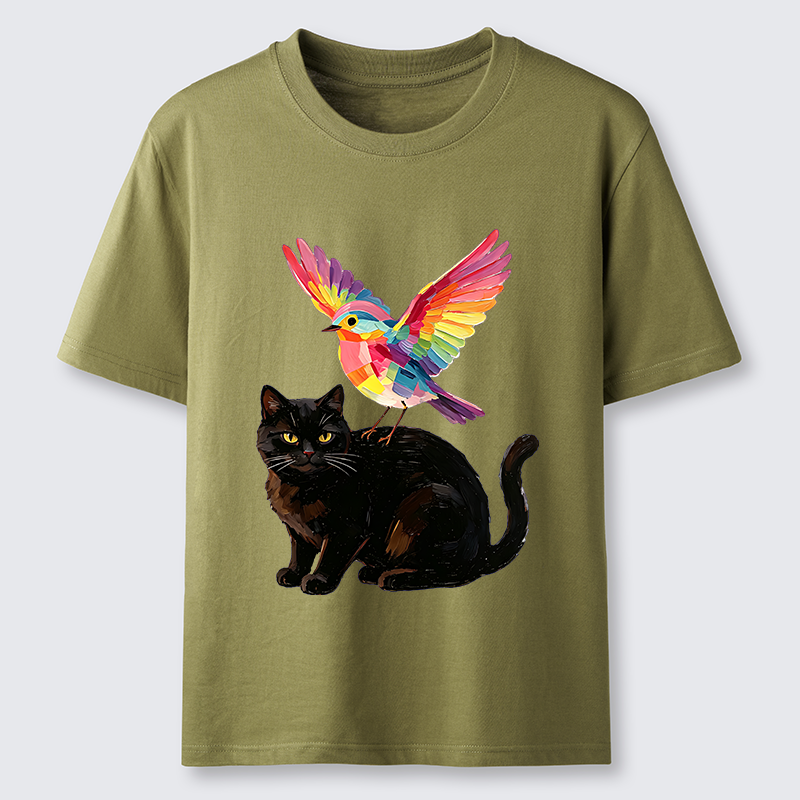 Tokyo-Tiger Rainbow Bird With Cat Classic T-Shirt