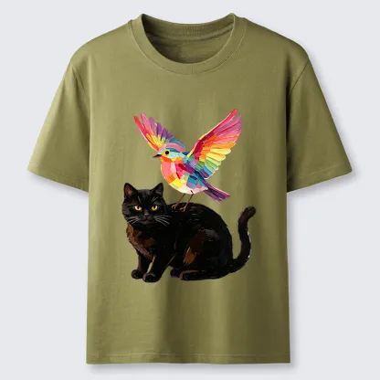 Tokyo-Tiger Rainbow Bird With Cat Classic T-Shirt