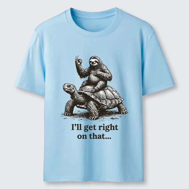 Tokyo-Tiger Sloth On Turtle Slow Friends Funny Meme Classic T-Shirt