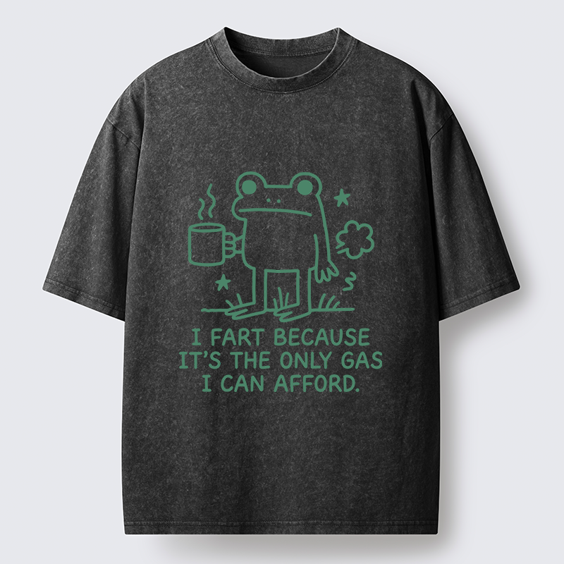 Tokyo-Tiger Funny Cute Frog Gas Meme Washed T-Shirt