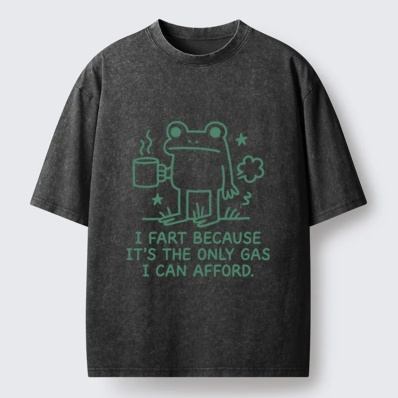 Tokyo-Tiger Funny Cute Frog Gas Meme Washed T-Shirt