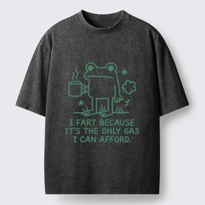 Tokyo-Tiger Funny Cute Frog Gas Meme Washed T-Shirt