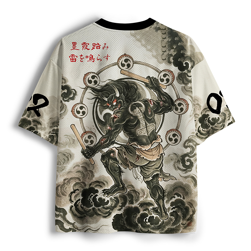 Tokyo-Tiger Raijin Among Ink Clouds Mesh Jersey