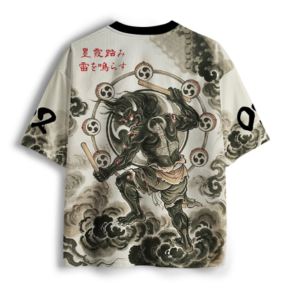 Tokyo-Tiger Raijin Among Ink Clouds Mesh Jersey