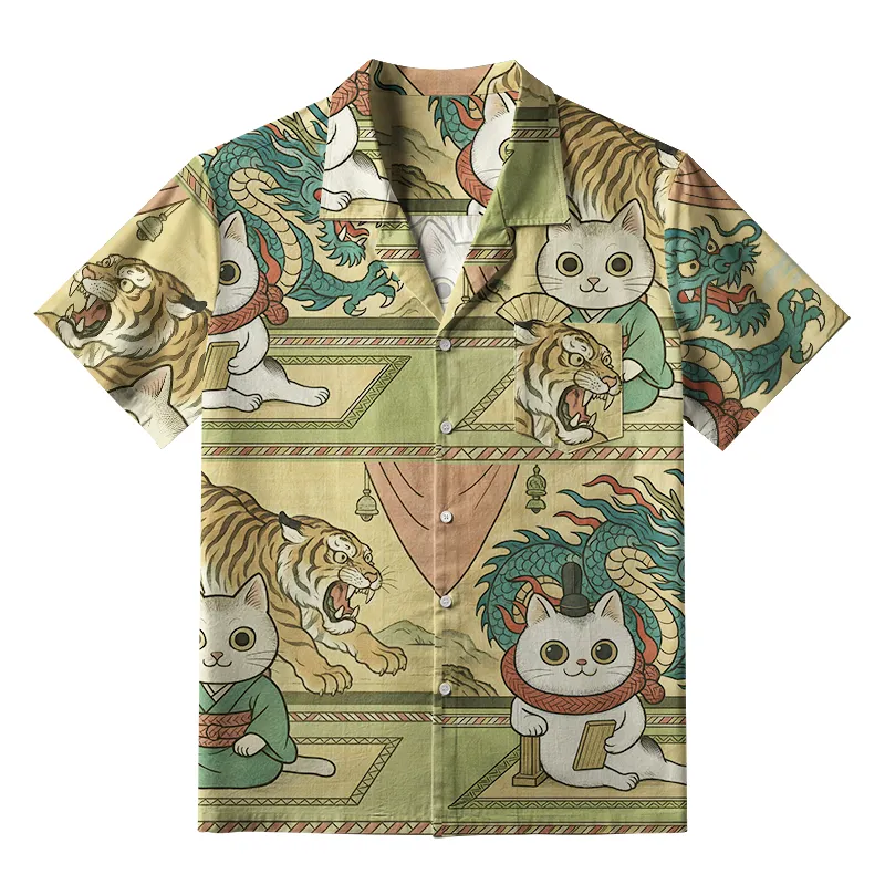 Tokyo-Tiger Cats In Traditional Attire Aloha Hawaiian Shirt