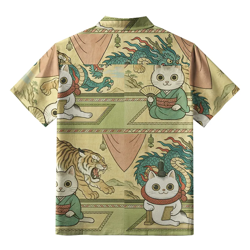 Tokyo-Tiger Cats In Traditional Attire Aloha Hawaiian Shirt