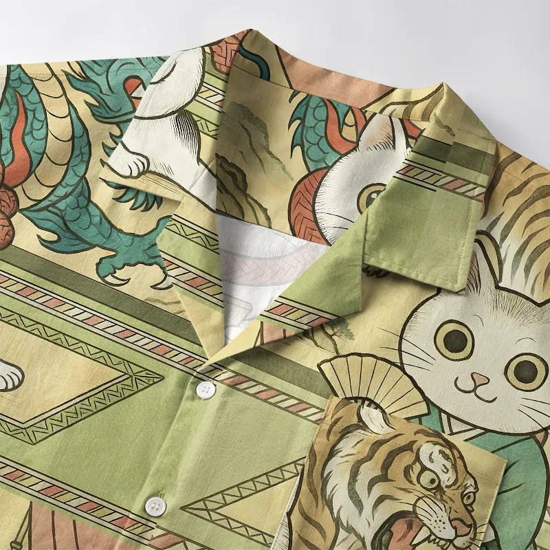 Tokyo-Tiger Cats In Traditional Attire Aloha Hawaiian Shirt