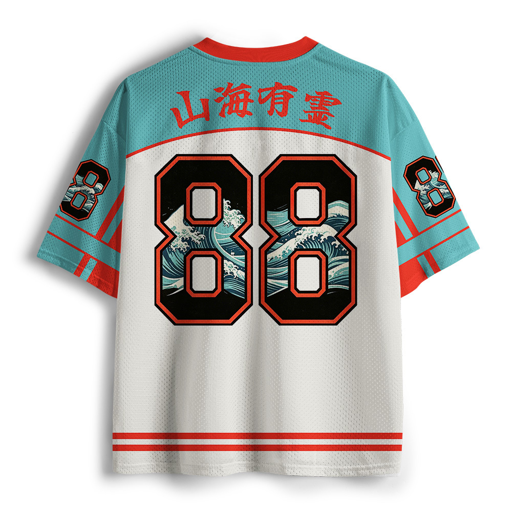 Tokyo-Tiger Mountains Seas Cherry Blossoms Mesh Jersey