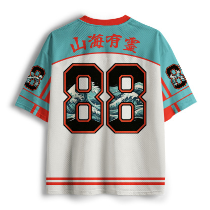 Tokyo-Tiger Mountains Seas Cherry Blossoms Mesh Jersey