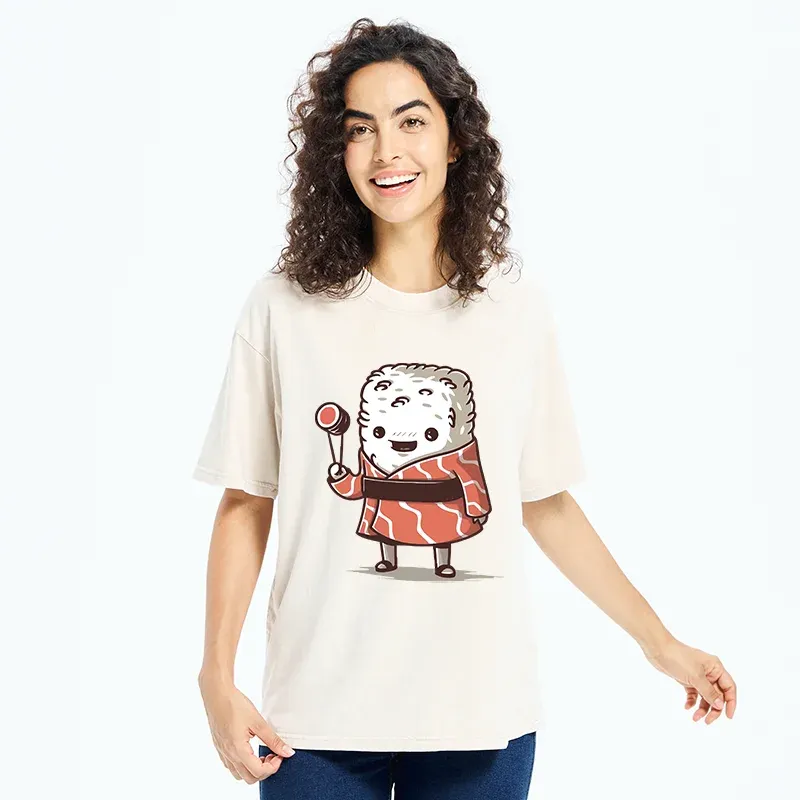 Tokyo-Tiger Delicious And Funny Sushi Washed T-Shirt