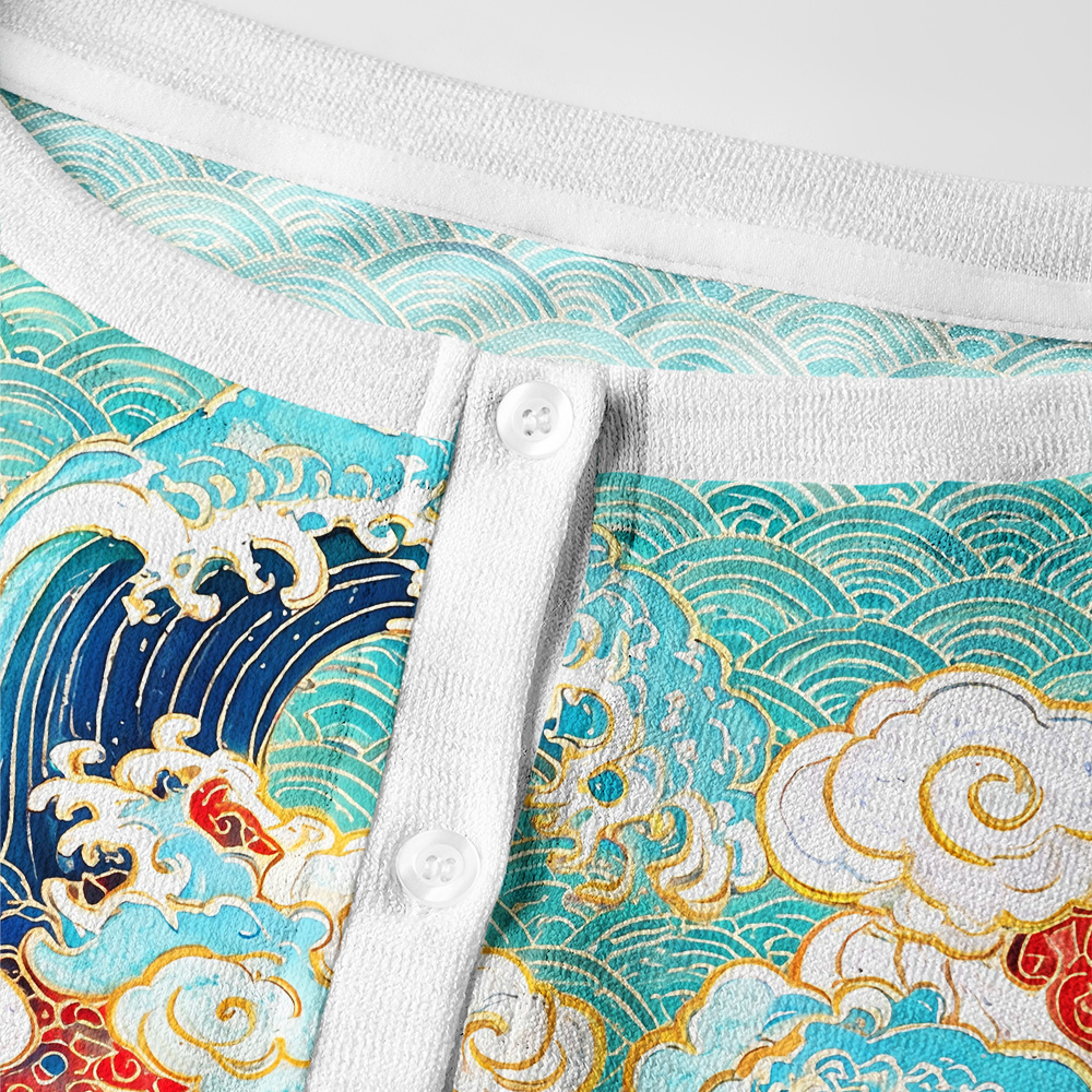 Tokyo-Tiger Colorful Great Waves Women's Lightweight Cardigan