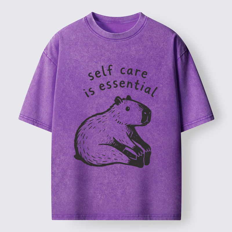 Tokyo‑Tiger Chill Capybara Meme Washed T‑Shirt