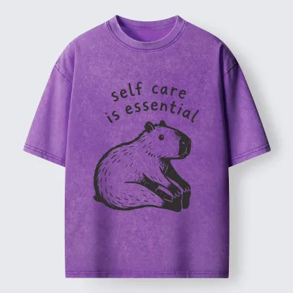 Tokyo‑Tiger Chill Capybara Meme Washed T‑Shirt