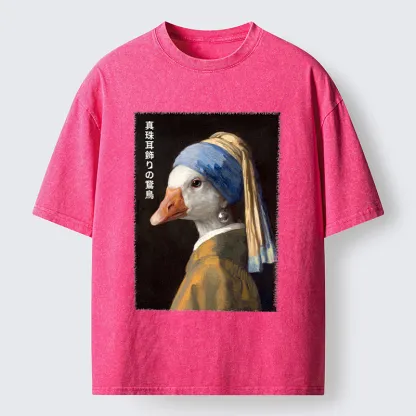 Tokyo-Tiger Vintage Art Goose Meme Washed T-Shirt