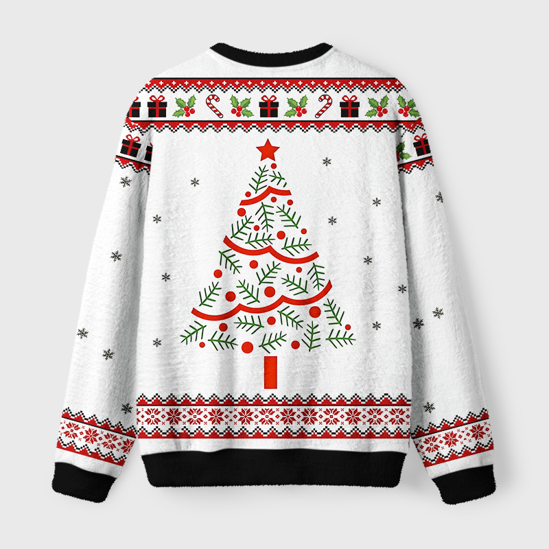 Tokyo-Tiger Christmas Naughty Cat Fuzzy Christmas Ugly Sweatshirt