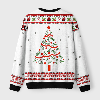 Tokyo-Tiger Christmas Naughty Cat Fuzzy Christmas Ugly Sweatshirt