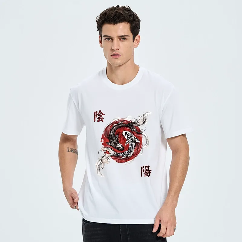 Tokyo-Tiger Red Ink Twin Koi Fish Harmony Classic T-Shirt