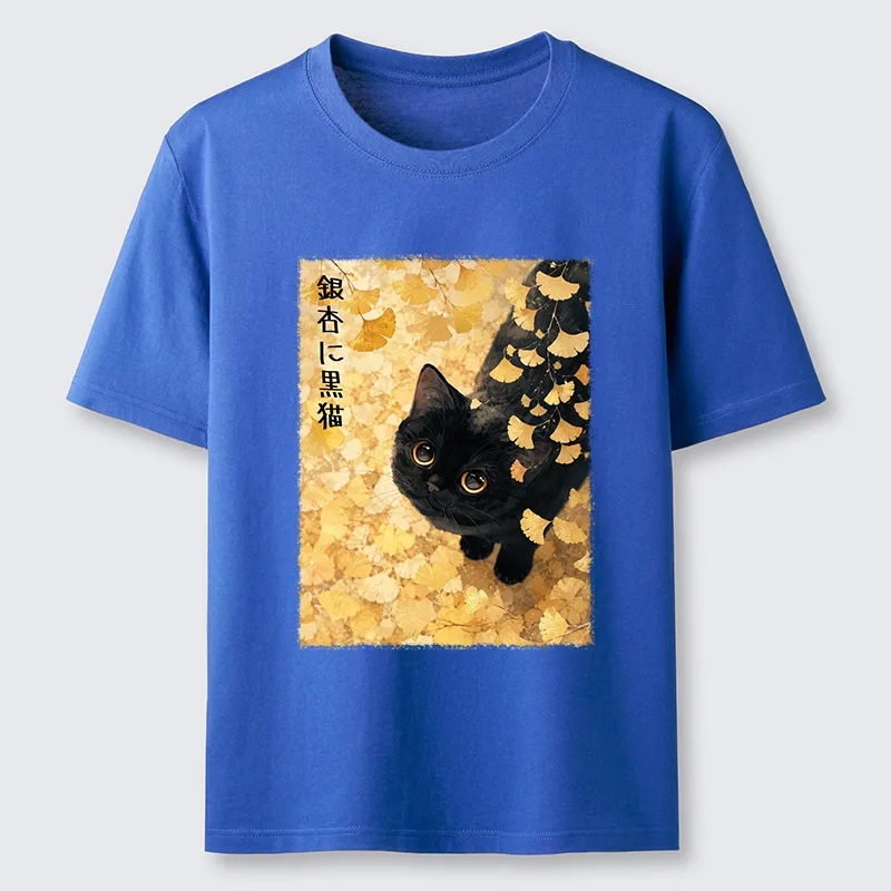 Tokyo-Tiger Ginkgo Black Cat Art Classic T-Shirt